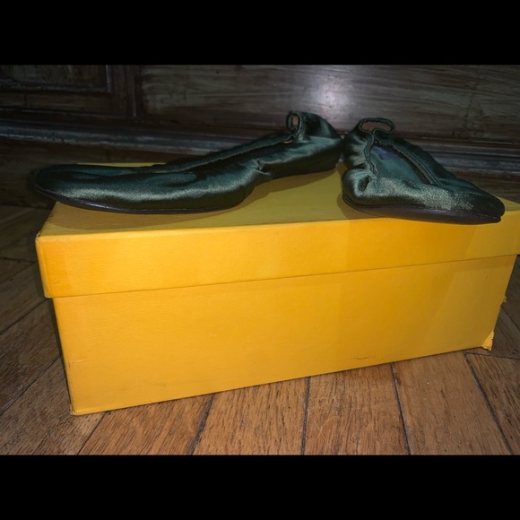 Lanvin, Forest Green Satin Ballet Slippers, Sz 41, NWOB - Picture 4 of 8